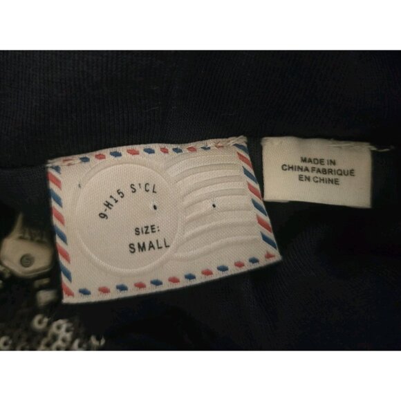 Anthropologie Postmark Blue Sequin Jacket S Full Zip Hoodie Holiday Party NYE - Picture 6 of 7